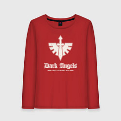 Лонгслив хлопковый женский Темные ангелы лого винтаж, цвет: красный