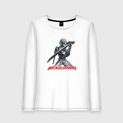 Лонгслив хлопковый женский Райден из Metal Gear Rising с мечом, цвет: белый