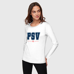 Лонгслив хлопковый женский PSV FC Classic, цвет: белый — фото 2