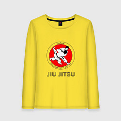 Лонгслив хлопковый женский Jiu Jitsu: since 16 century, цвет: желтый