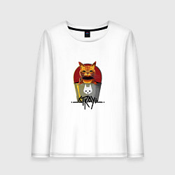 Лонгслив хлопковый женский Stray - Cat, цвет: белый