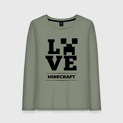 Лонгслив хлопковый женский Minecraft love classic, цвет: авокадо