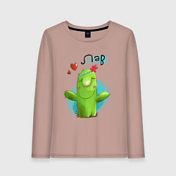 Лонгслив хлопковый женский Кактус: Лав, цвет: пыльно-розовый