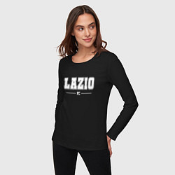 Лонгслив хлопковый женский Lazio football club классика, цвет: черный — фото 2