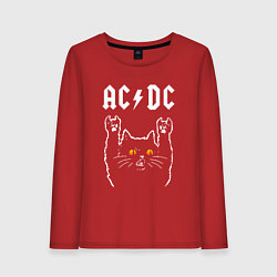 Женский лонгслив AC DC rock cat