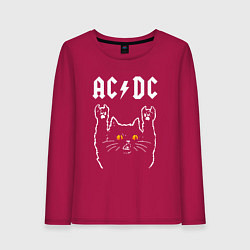 Женский лонгслив AC DC rock cat