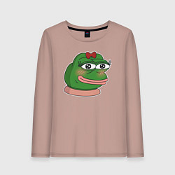 Женский лонгслив Лягушка Пепе девочка