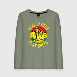 Женский лонгслив Настоящие геймеры играют в шахматы