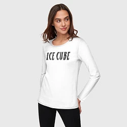 Лонгслив хлопковый женский Ice Cube - logo, цвет: белый — фото 2