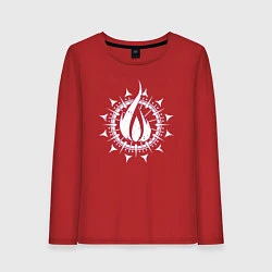 Лонгслив хлопковый женский In flames - logo neon, цвет: красный