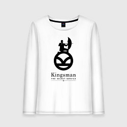 Лонгслив хлопковый женский Kingsman Секретная служба - logo, цвет: белый