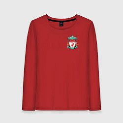 Лонгслив хлопковый женский Ливерпуль Логотип, цвет: красный