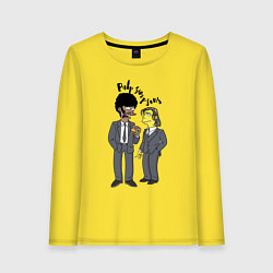 Лонгслив хлопковый женский Pulp Simpsons - Tarantino, цвет: желтый
