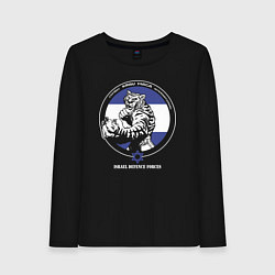 Лонгслив хлопковый женский Krav-maga emblem tiger, цвет: черный