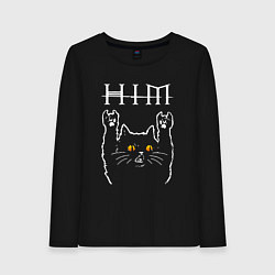 Лонгслив хлопковый женский HIM rock cat, цвет: черный