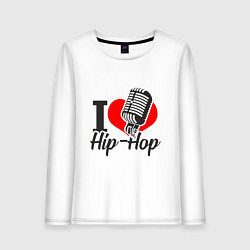 Лонгслив хлопковый женский Love Hip Hop, цвет: белый
