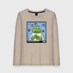 Лонгслив хлопковый женский Pepe brainshtorm, цвет: миндальный