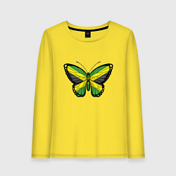Лонгслив хлопковый женский Бабочка - Ямайка, цвет: желтый