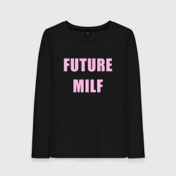 Лонгслив хлопковый женский Future milf, цвет: черный