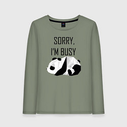 Женский лонгслив Извини я занят - панда