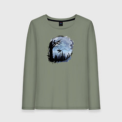 Женский лонгслив Лисичка на качелях