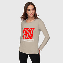Лонгслив хлопковый женский Fight club boxing, цвет: миндальный — фото 2