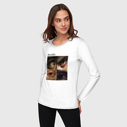 Лонгслив хлопковый женский Искусство и глаза, цвет: белый — фото 2