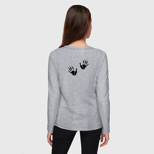 Женский лонгслив Удивлённый опоссум / Меланж – фото 4