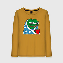 Женский лонгслив Frog Pepe мем