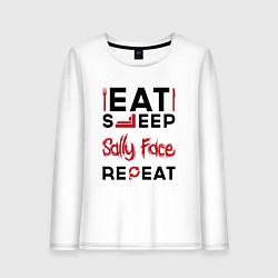 Женский лонгслив Надпись: eat sleep Sally Face repeat