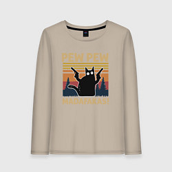 Женский лонгслив Кот с пистолетами - Madafakas