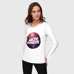 Лонгслив хлопковый женский Arctic Monkeys: space, цвет: белый — фото 2