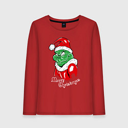 Женский лонгслив Merry Christmas, Santa Claus Grinch