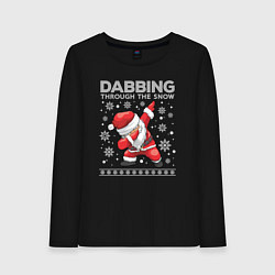 Женский лонгслив Through the snow Santa dabbing