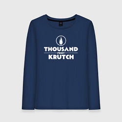 Лонгслив хлопковый женский Thousand Foot Krutch белое лого, цвет: тёмно-синий