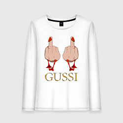 Лонгслив хлопковый женский Два весёлых гуся - GUSSI - Fashion 2055, цвет: белый