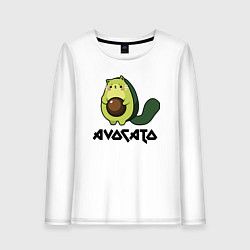 Лонгслив хлопковый женский Avocado - AvoCATo - Joke, цвет: белый