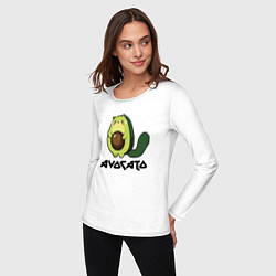 Лонгслив хлопковый женский Avocado - AvoCATo - Joke, цвет: белый — фото 2