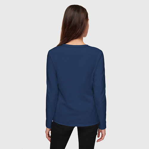 Женский лонгслив Тренер и этим все сказано / Тёмно-синий – фото 4