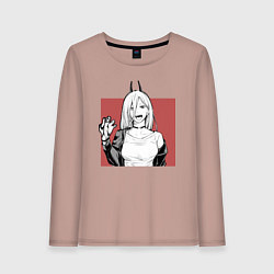 Лонгслив хлопковый женский Пауэр Chainsaw Man, цвет: пыльно-розовый