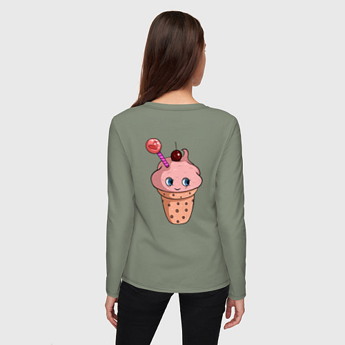 Женский лонгслив Кексик с глазами / Авокадо – фото 4