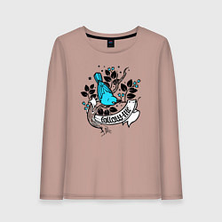 Женский лонгслив Птица и ягоды - follow me