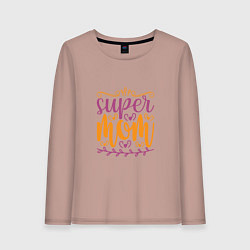 Лонгслив хлопковый женский Super Mother, цвет: пыльно-розовый