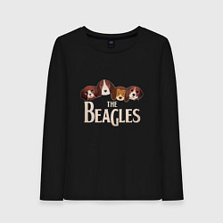 Лонгслив хлопковый женский The Beagles, цвет: черный