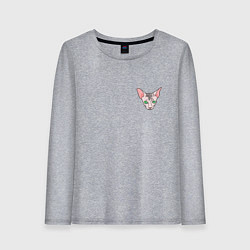Лонгслив хлопковый женский Лысый сфинкс, цвет: меланж