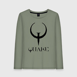 Лонгслив хлопковый женский Quake I logo, цвет: авокадо