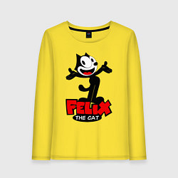 Лонгслив хлопковый женский Felix the cat, цвет: желтый