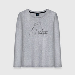 Лонгслив хлопковый женский Тоторо Studio Ghibli, цвет: меланж