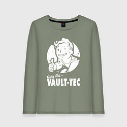 Лонгслив хлопковый женский Vault boy - join the vault tec, цвет: авокадо