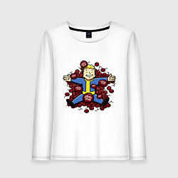 Лонгслив хлопковый женский Vault boy caps, цвет: белый